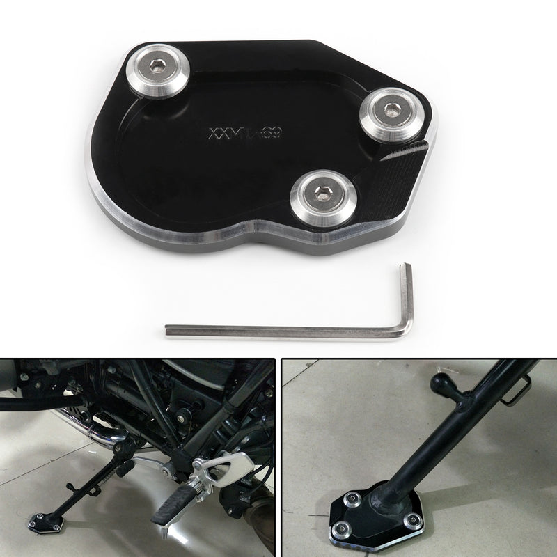 Side Pad Kickstand Stand Extension Plate For BMW R1200 NINE T 2014 2015 2016