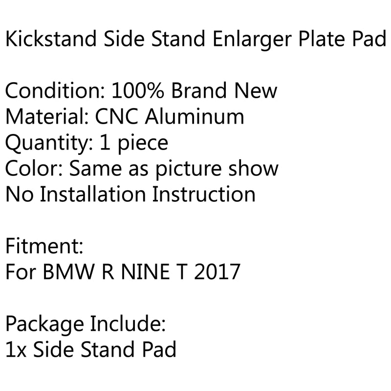 Black Kickstand Side Stand Enlarger Plate Pad For BMW R NINE T 2017 Generic