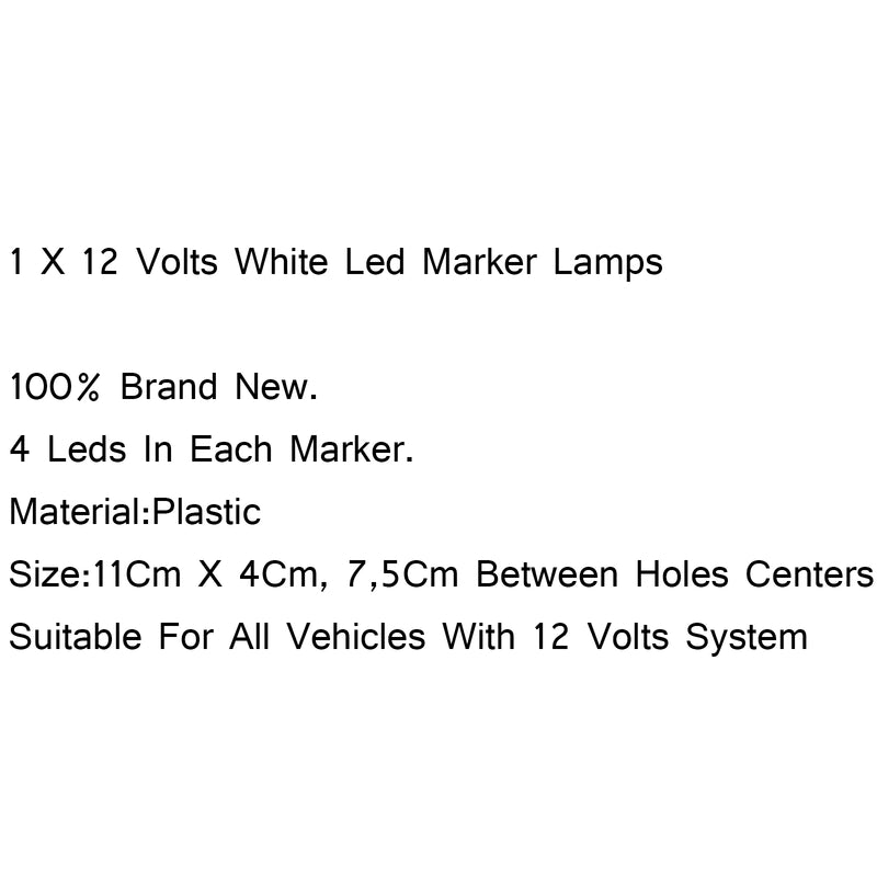 1 X 12V Marker White Side Front LED Light Trailer Truck Lorry Camper Van Bus Generic