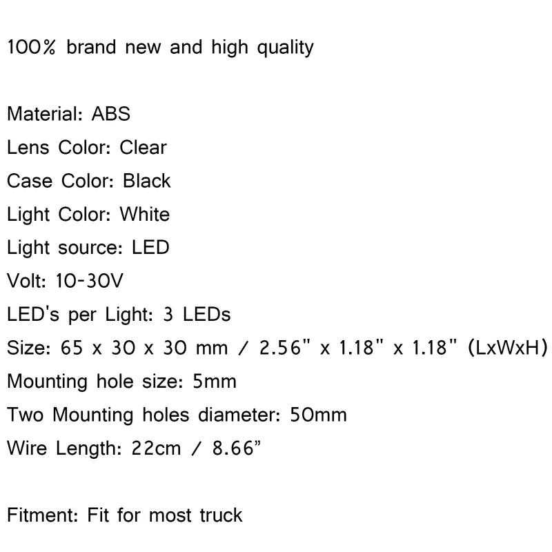 2X 3 LED Rear License Number Plate Light Lamp Truck Boat Caravan Trailer 12-30V Generic