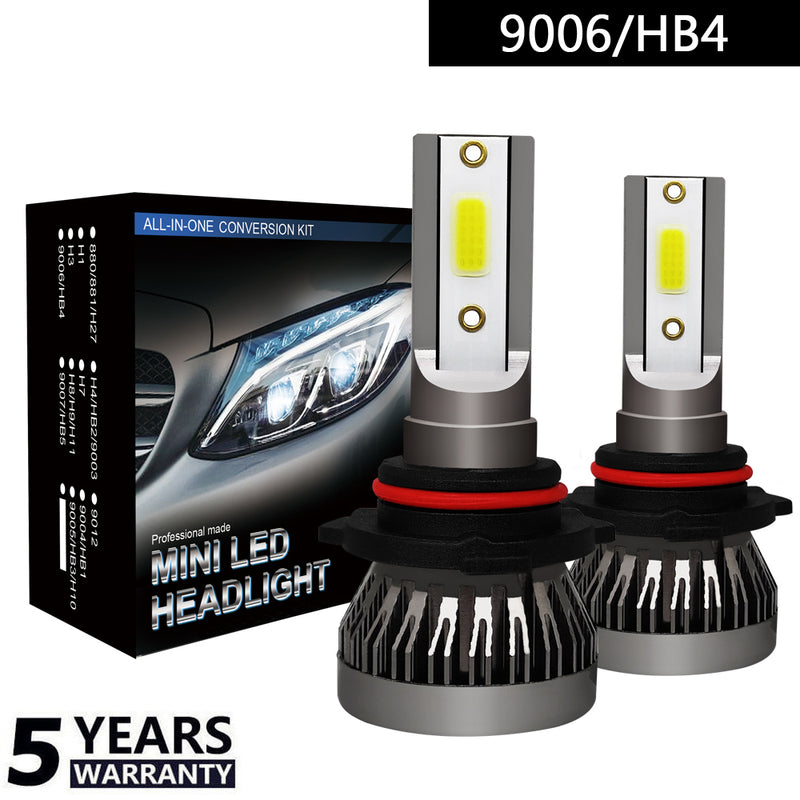 2PCS 9006/HB4 LED Headlight 36W 8000LM COB Bulbs Kit High/Low Beam 6000K