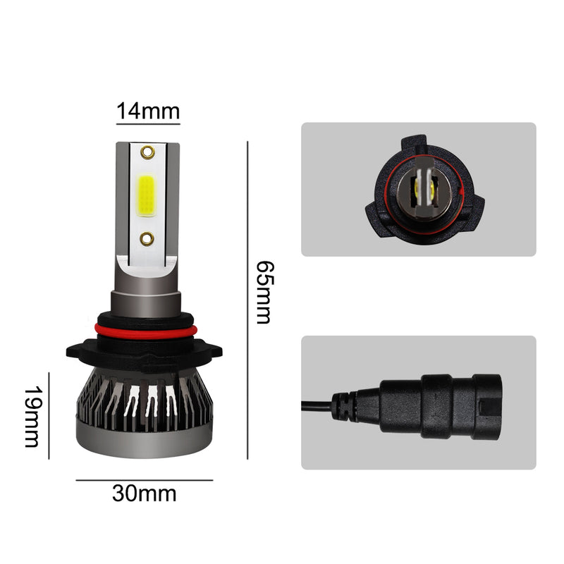 2PCS 9006/HB4 LED Headlight 36W 8000LM COB Bulbs Kit High/Low Beam 6000K Generic