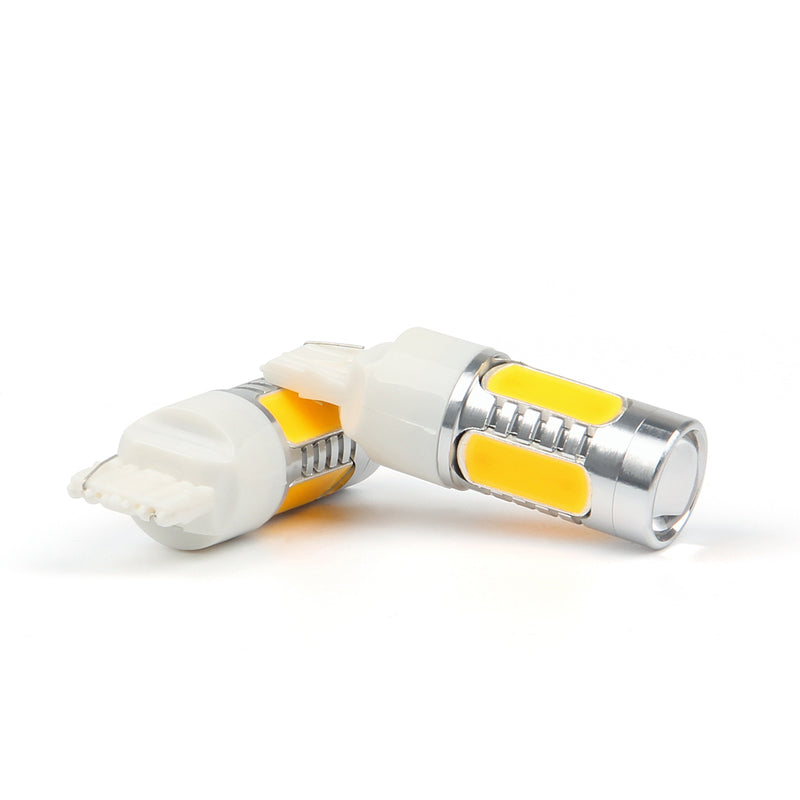 2x 12V Yellow 7.5W COB LED T20/7440 Indicator Turn Signal Light Bulb Lamp Generic