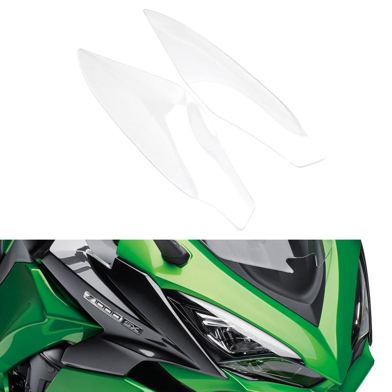 Front Headlight Lens Protection Fit For Kawasaki Ninja 1000 Z1000Sx 17-20 Smoke Generic
