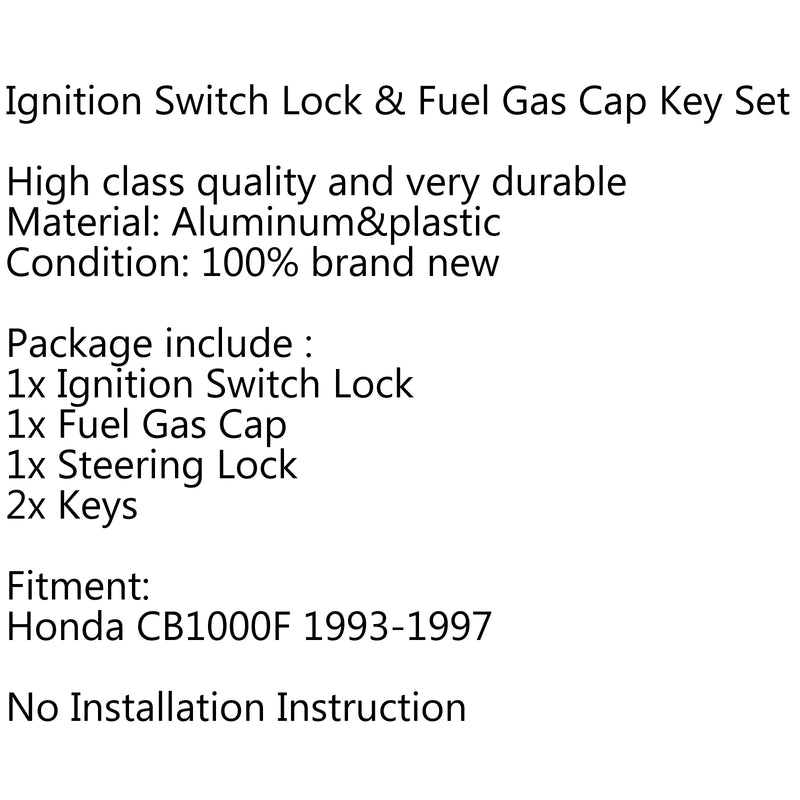 Ignition Switch Lock & Fuel Gas Cap Key Set For Honda CB1F 1993-1997 1996