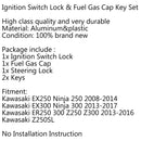 Ignition Switch Seat Gas Cap Cover Lock Key Set for Kawasaki EX Ninja 25R 3