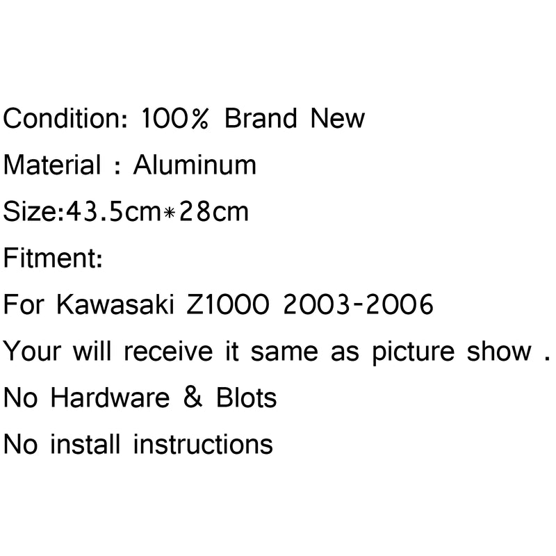 Aluminum Radiator Cooler For Kawasaki Z1000 2003-2006 2004 2005 03-06 Black Generic