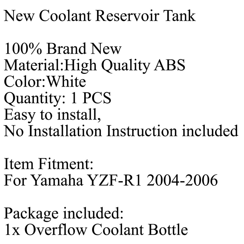 Radiator Coolant Overflow Tank Coolant Reserve Bottle For Yamaha YZF-R1 04-06 Generic
