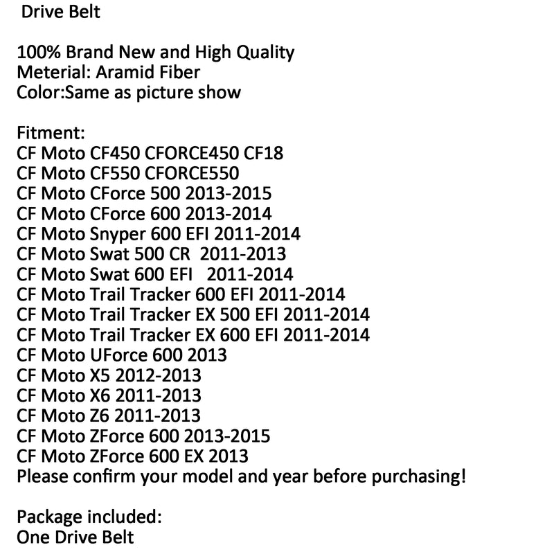 Premium Drive Belt For CF Moto CF450 CFORCE450 CF18 X5 X6 Generic