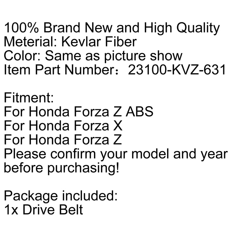 Premium Drive Belt For Honda Honda Forza Z ABS Forza X Forza Z Generic