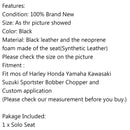 Motorcycle Diamond Leather Solo Saddle Seat For Chopper Bobber Custom SX CB 650 Generic