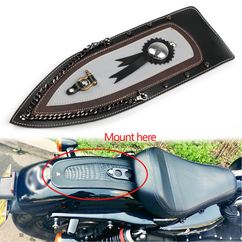 2004-2016 Harley Sportster XL883 Solo Seat Leather Plain Rear Fender Bib Cover