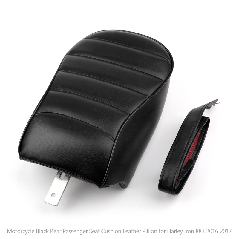 Black Rear Passenger Pillion Seat For Sportster Iron 883 XL883N 2016 2017 Generic