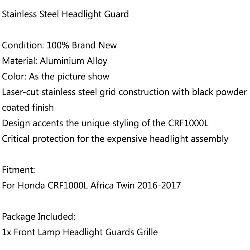 Headlight Guard Grill For Honda CRF1000L Africa Twin 16-17 Head Light Protector Generic