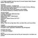 Bullet Headlight Lamp 4 3/4 Motorcycle For Harley Chopper Bobber Custom Generic