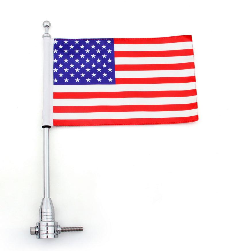 Custom Motorcycle Rear Side Mount Flag Pole with USA Flag For Harley Generic