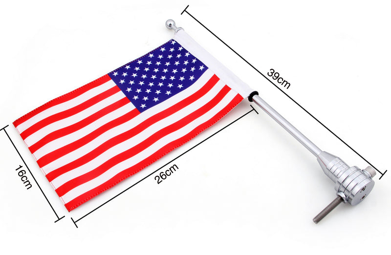 Custom Motorcycle Rear Side Mount Flag Pole with USA Flag For Harley Generic