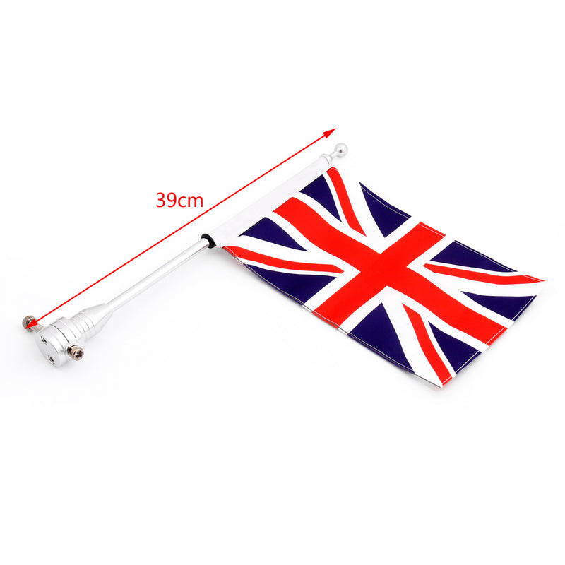 Motorcycle Rear Flag Pole &Stripes UK Flag Mount For Road King Sportster 883 Generic