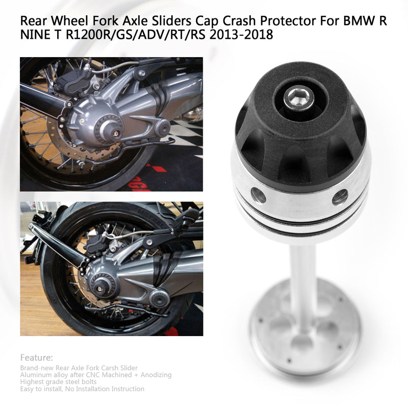 Rear Wheel Fork Axle Sliders Cap Crash Protector For BMW R1200GS LC ADV 13-2018 Generic