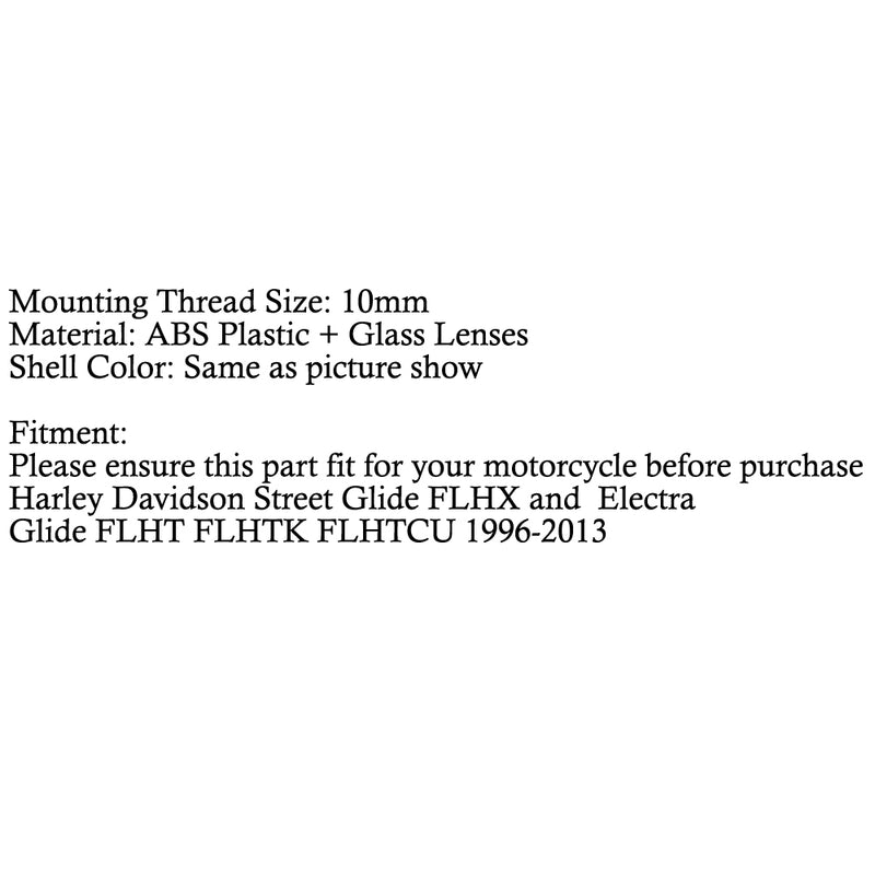 Fairing Mount Mirrors For Harley Electra Street Glide FLHX FLHT FLHTK FLHTCU Generic