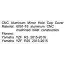 CNC Mirror Hole Cap Covers For Yamaha YZF R3 2015-2016 R25 2013-2015 Generic