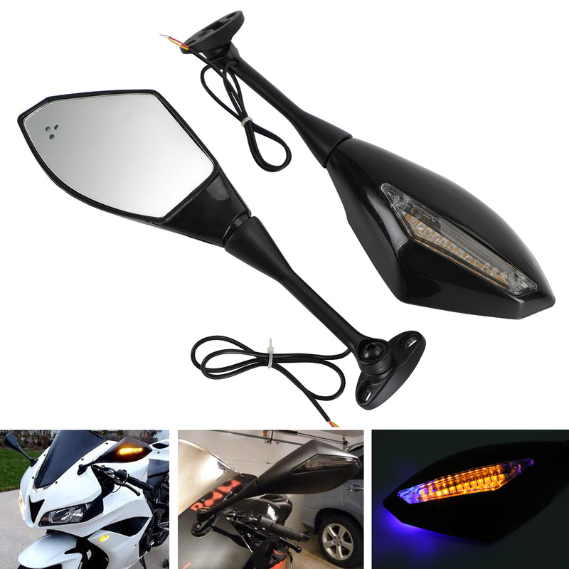 Honda 2003-2008 CBR600RR 04-08 CBR1000RR Rearview Mirrors With LED Turn Signals