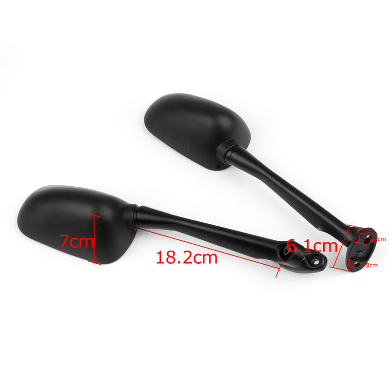 Pair Black Motorcycle Rearview Side Mirrors For Honda CBR250 11-12 CB1300S 03-12 Generic
