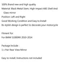 Black Pair Rear View Mirrors For BMW S1000RR S1000 RR 2010-2014 Sport Bike Generic