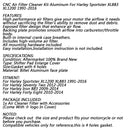 CNC Turbine Air Cleaner Filter For Harley Sportster XL883 XL1200 1991-2016 Generic