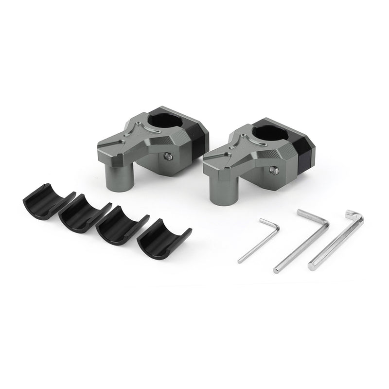 Billet Aluminum 7/8 - 1 - 1 1/8 Handlebar Bar Risers Kit 2 Up Universal Generic