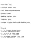 Front Brake Disc Rotor For Yamaha TW125(5EK/5RS) 99-04 200 2JL/4CS1/2/3/5 91-98 Generic