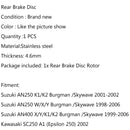 Rear Brake Disc Rotor For Suzuki AN 250 K1/K2 AN400 X/Y/K1/K2 Kawasaki SC250 Generic