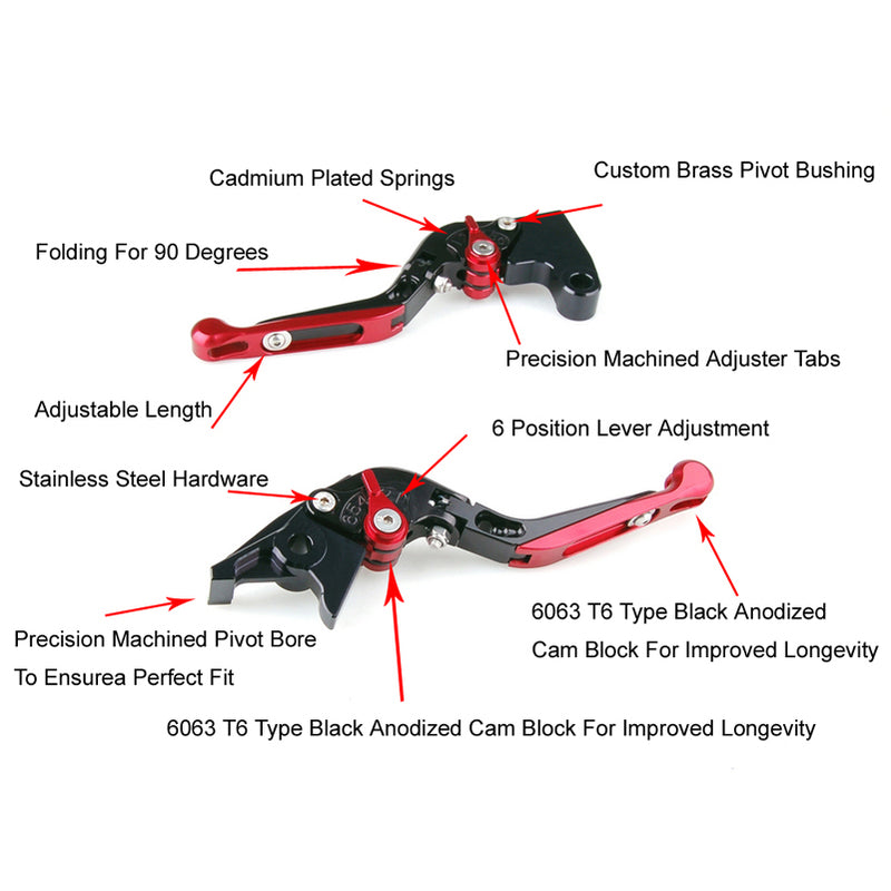 Adjustable Folding Extendable Brake Clutch Levers For Kawasaki ZX10R 6R Z1000 Generic