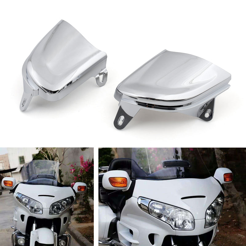 Front Chrome Headlight Cover Trims For Honda Goldwing Gold Wing GL1800 2006-2014