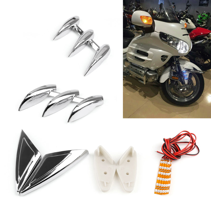 Lighted Front Fender Fork Tower Accents For Honda Gold Wing GL1800 2001-2011 CHR