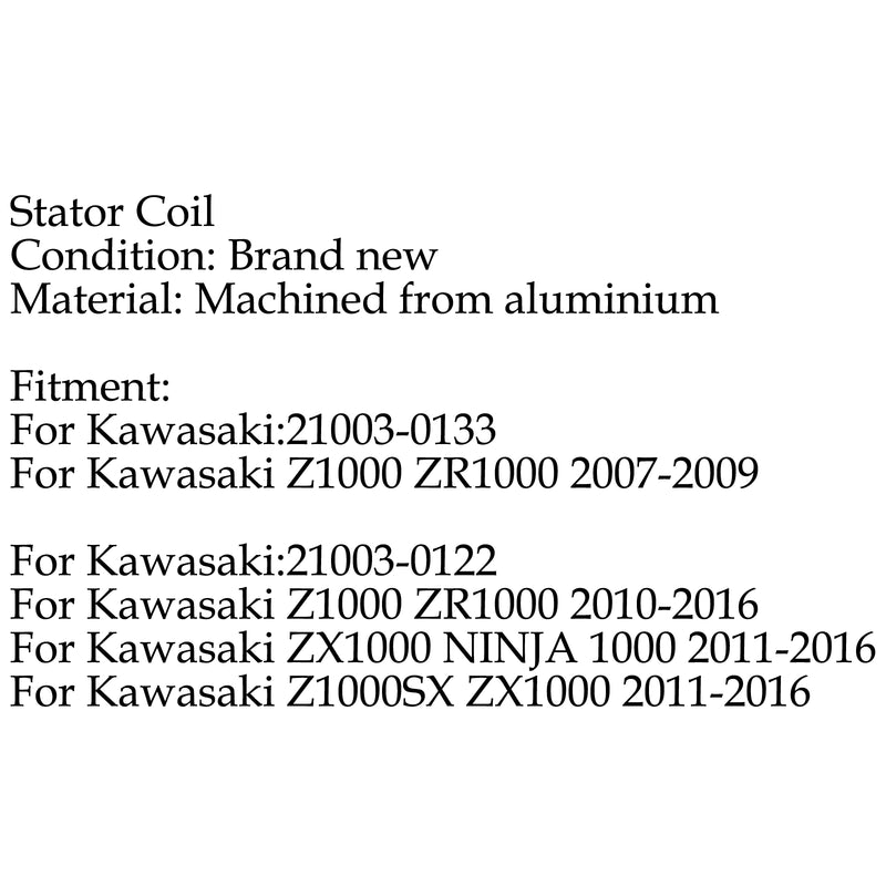 Stator Coil For Kawasaki Z1000 ZR1000 (07-2016) Z1000SX ZX1000 NINJA (11-2016) Generic