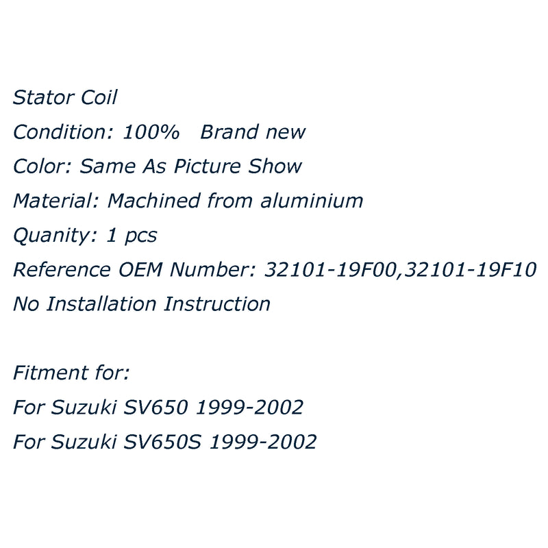 Magneto Generator Engine Stator Coil 32101-19F00 For Suzuki DL650 SV650 ABS Generic