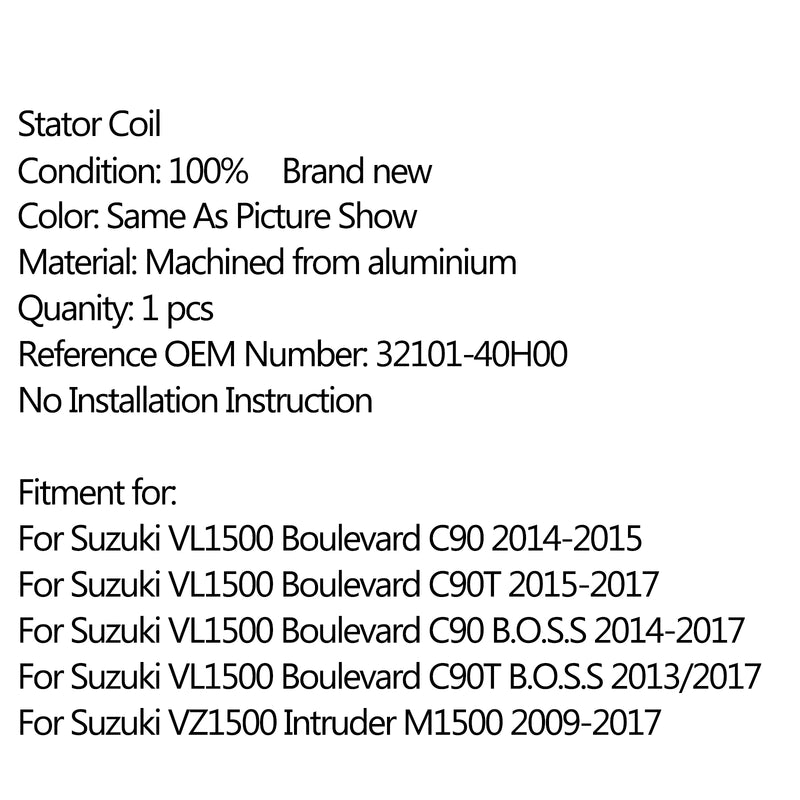Magneto Generator Engine Stator Coil For Suzuki VL1500 Boulevard C90 VZ1500 Generic