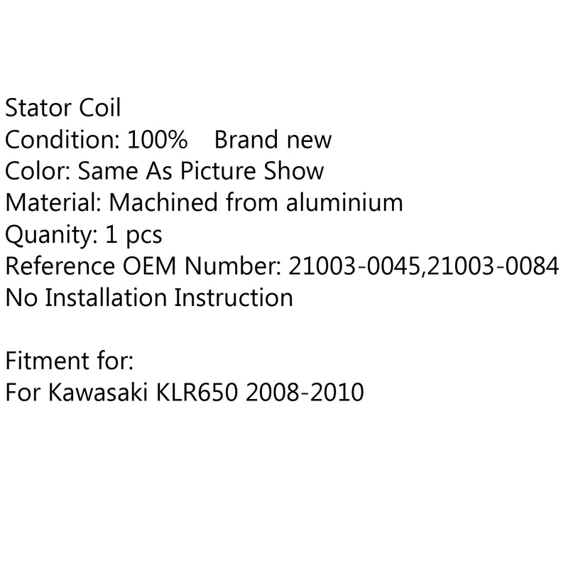 Magneto Generator Stator Coil 21003-0045 For Kawasaki KLR 650 (08-2010) Generic