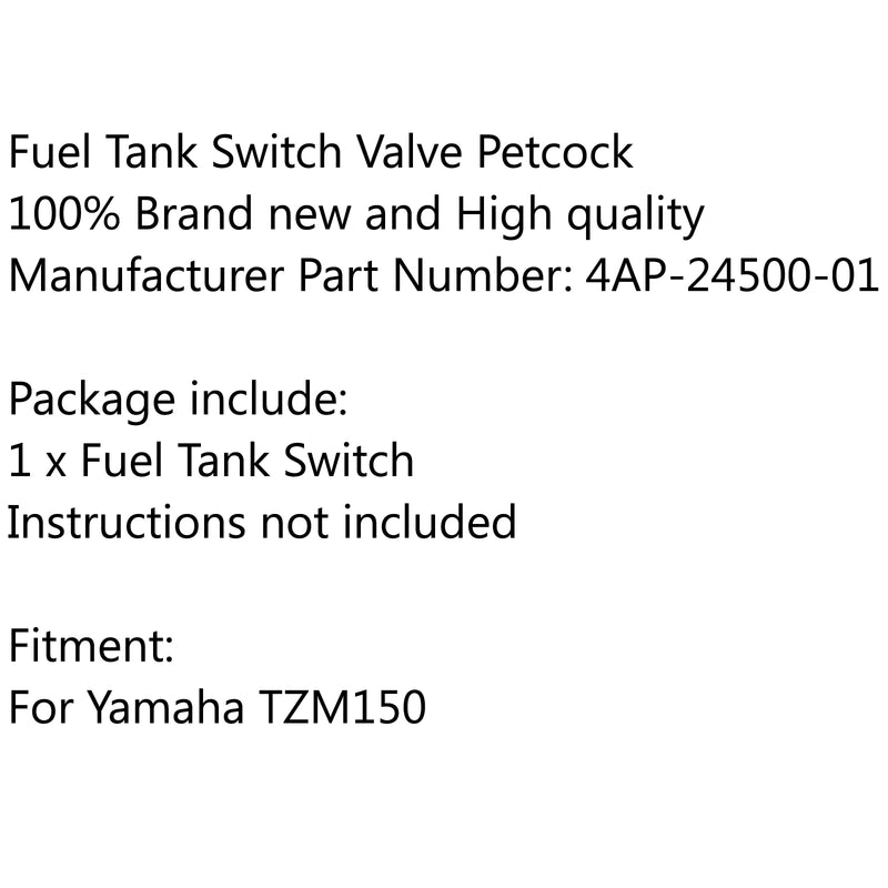 Gas Tank Fuel Switch Valve Pump Petcock 4AP-24500-01 For Yamaha TZM150 Generic