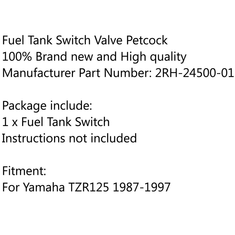 Gas Tank Fuel Switch Valve Pump Petcock 2RH-24500-01 For Yamaha TZR125 1987-1997 Generic
