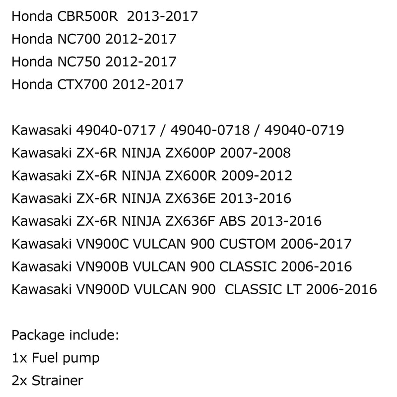 Fuel Pump Fits Kawasaki ZX-6R NINJA ZX600P/R ZX636E/F ABS 2007-2016 VN900B/D Generic