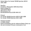 Electric Starter Motor for Honda TRX300 Sportrax 300 X 2009 31200-HM3-671 Generic
