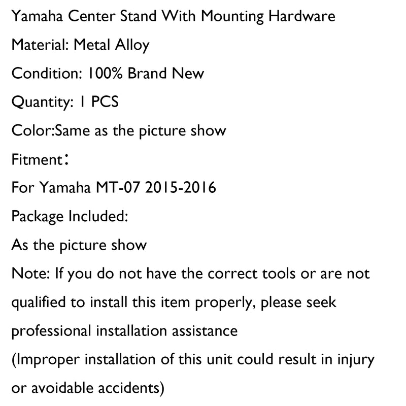 Center Kickstand Bracket Mount For Yamaha MT-07 (2015-2016) Generic