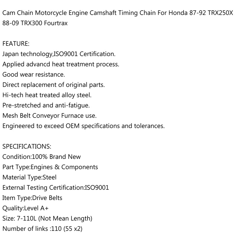 Timing Cam Chain For Honda TRX250X TRX300EX TRX300 250X 300EX 14401-HC0-003 Generic