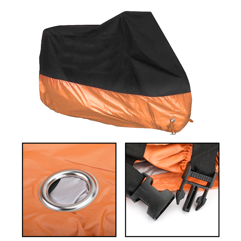 L/XXL/3XL Black&Orange Motorcycle Rain Cover Waterproof For Dyna Electra Glide Generic