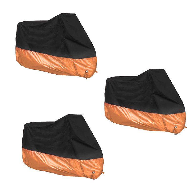 L/XXL/3XL Black&Orange Motorcycle Rain Cover Waterproof For Dyna Electra Glide