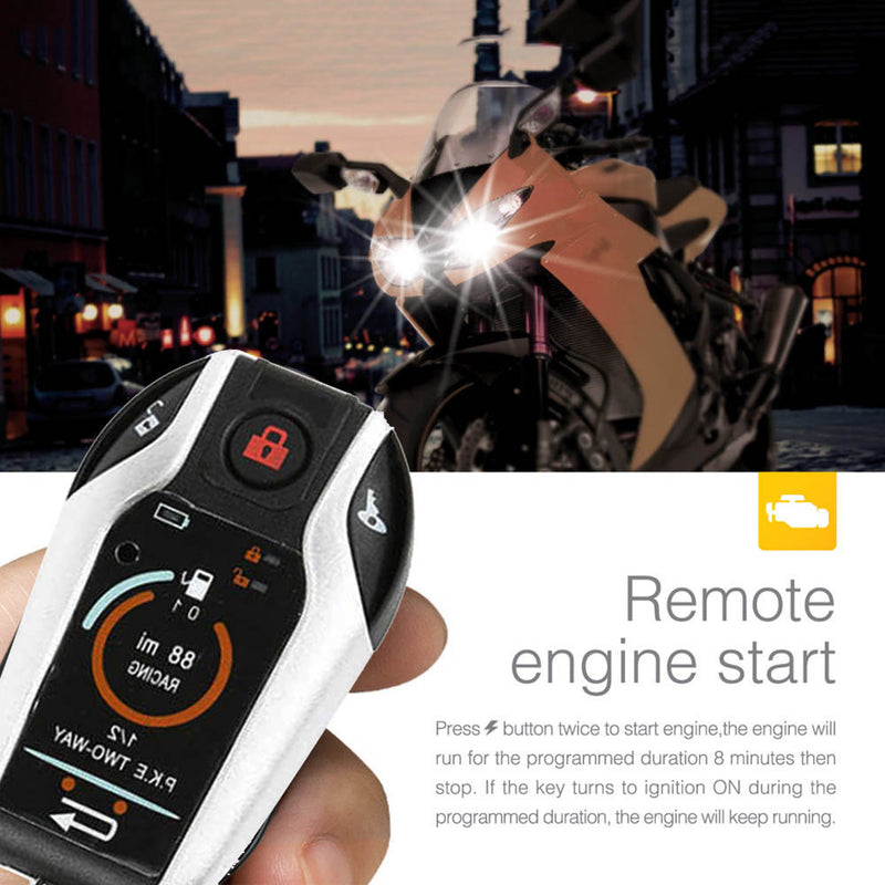 Motorcycle Motorbike Anti-theft Alarm System Remote Engine Start/Stop 12V 125DB