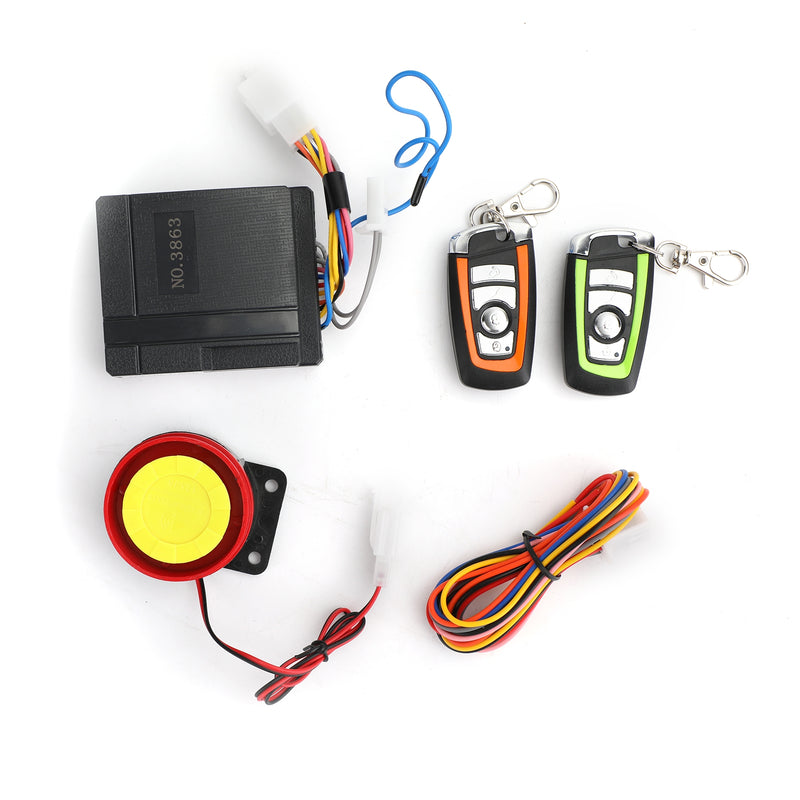 Motorcycle Scooter Security Alarm System Anti-theft Remote Control Engine Start Generic