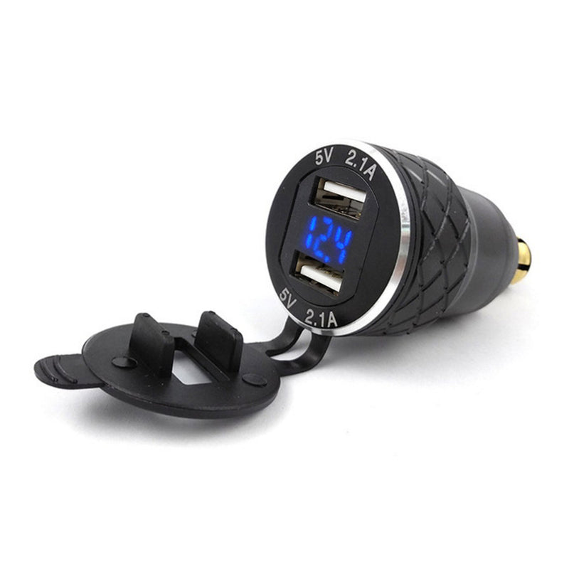 Motorcycle Dual USB Charger DIN Socket Voltmeter For BMW Motorbike EU Plug